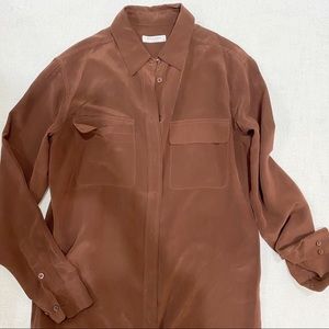 Equipment Femme Signature Silk Blouse XS Brown